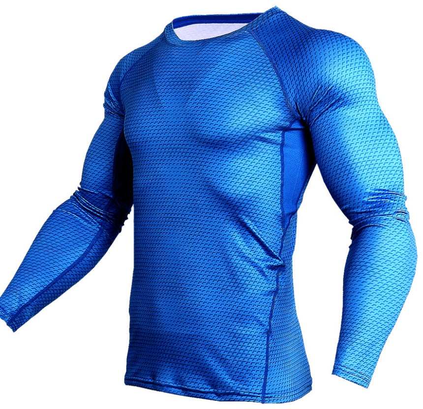 Compression Chemise Hommes Gym Shirt de Course À Séchage Rapide Respirant Remise En Forme Sport Shirt de Sport Formation Sport Serré Rashguard Mâle