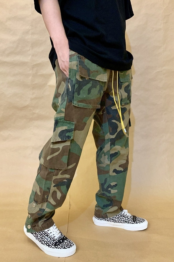 Washed And Distressed Military Cargo Pants