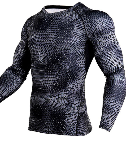 Compression Chemise Hommes Gym Shirt de Course À Séchage Rapide Respirant Remise En Forme Sport Shirt de Sport Formation Sport Serré Rashguard Mâle