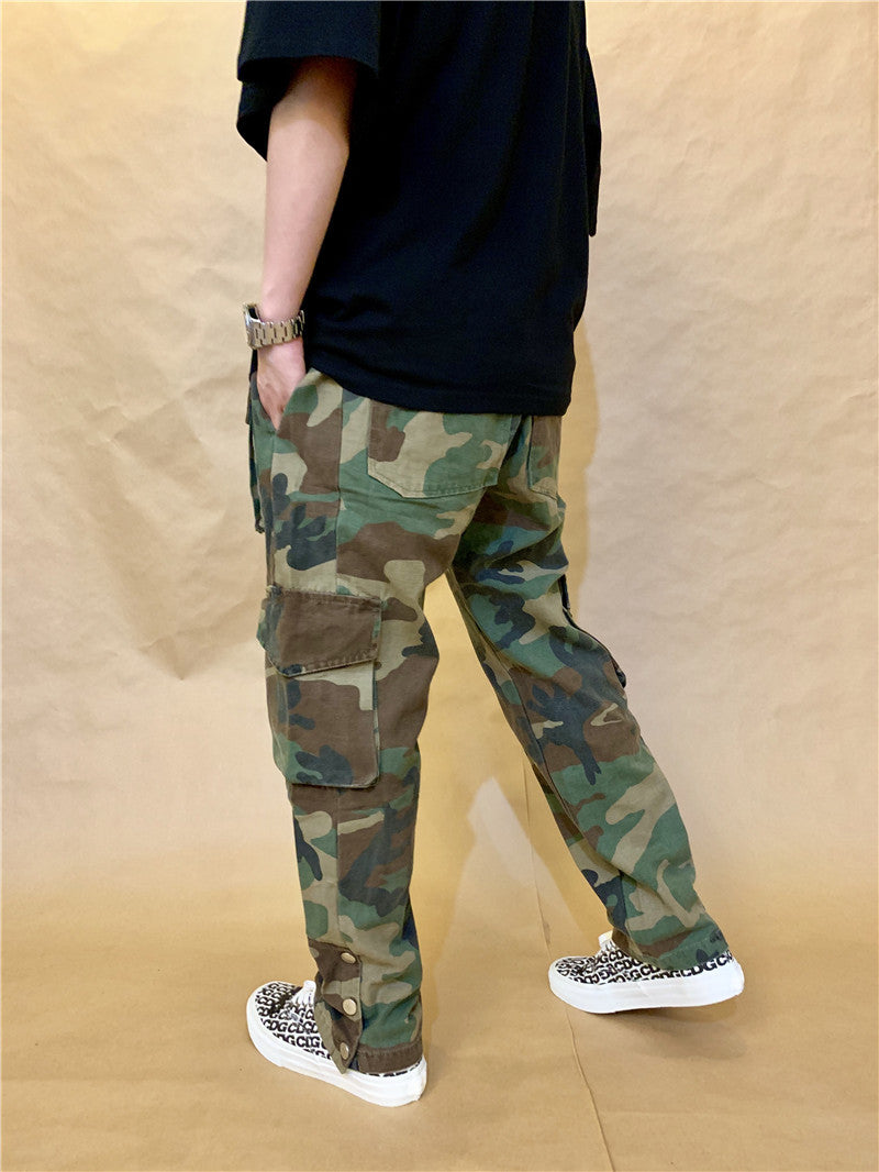 Washed And Distressed Military Cargo Pants