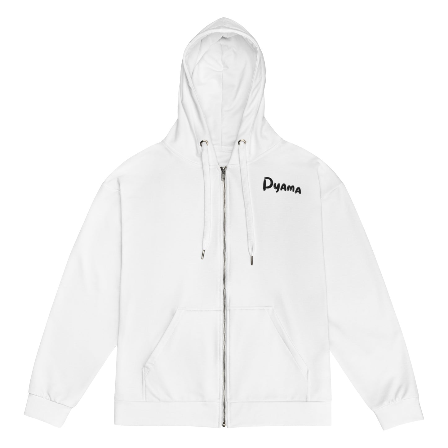 Unisex zip hoodie. PYAMA White