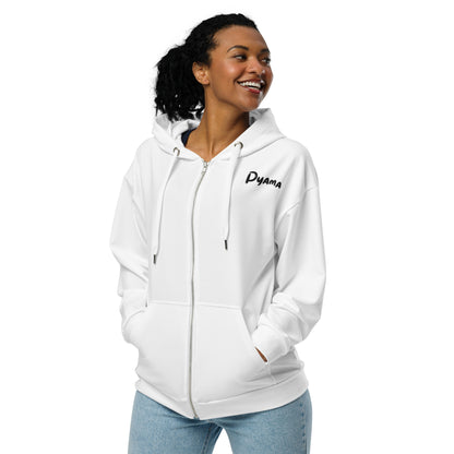 Unisex zip hoodie. PYAMA White