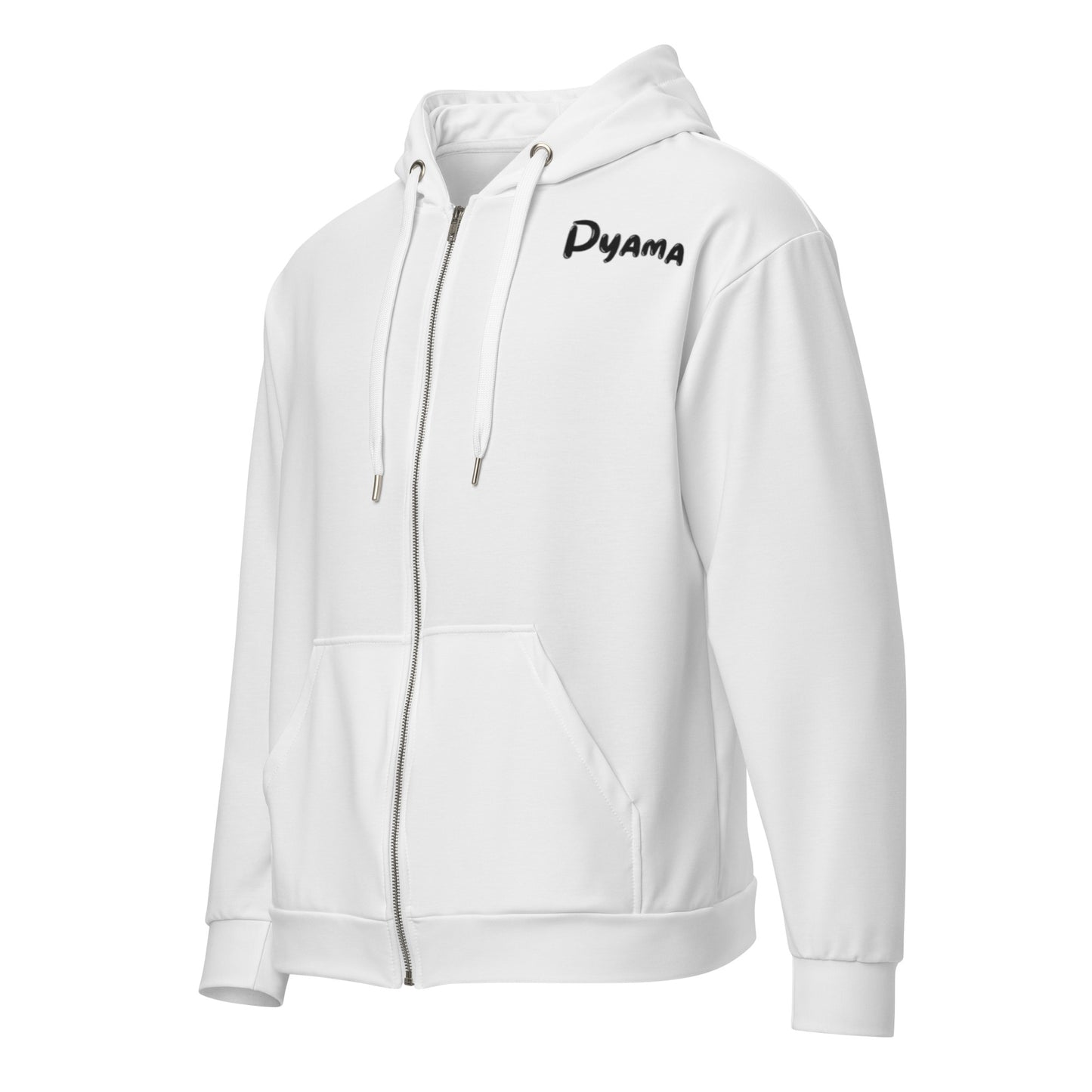 Unisex zip hoodie. PYAMA White