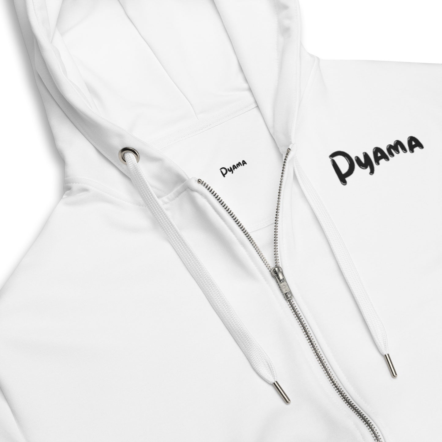 Unisex zip hoodie. PYAMA White