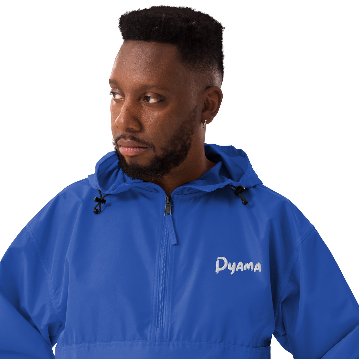 Embroidered ''PYAMA 3 BLUE'' Champion Packable Jacket