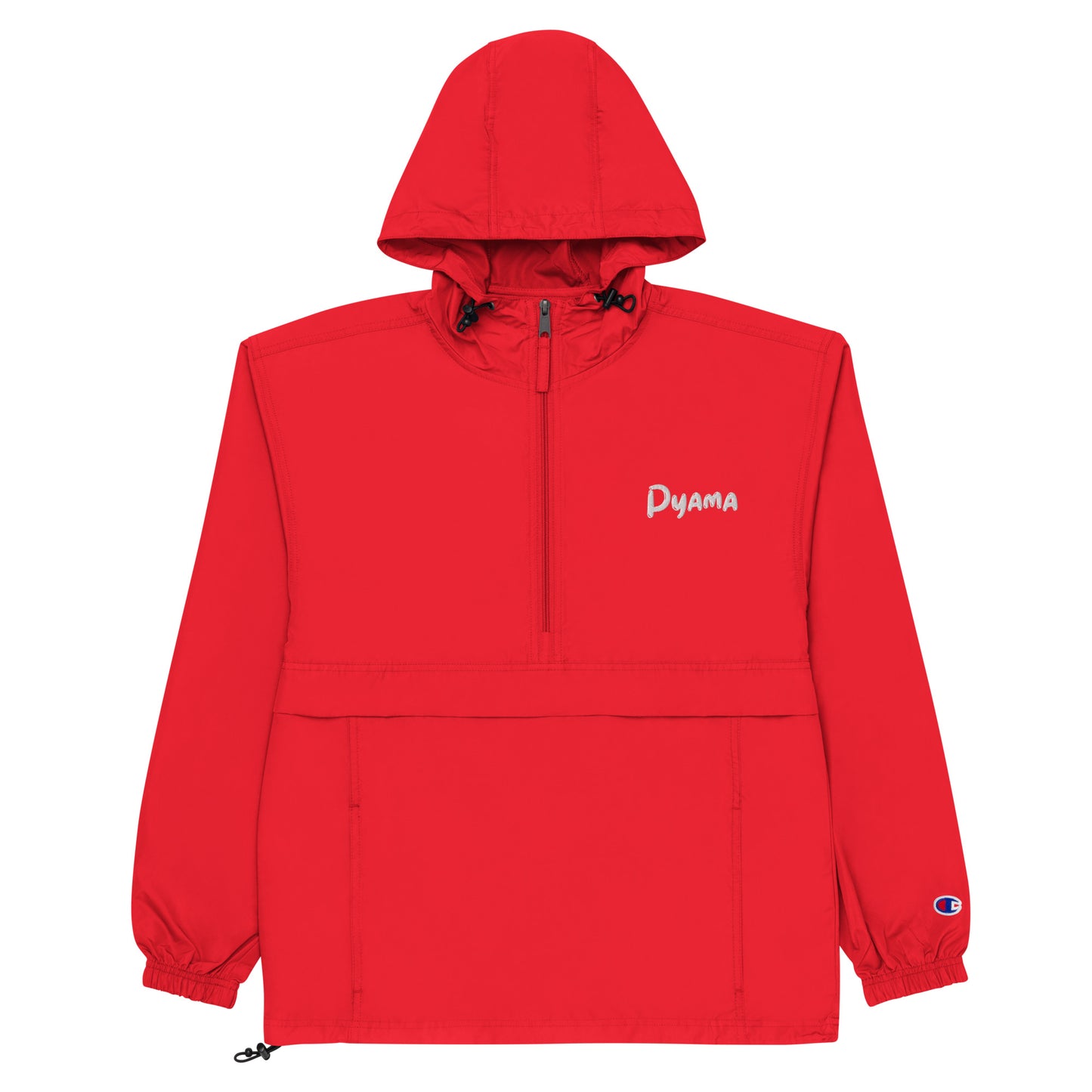 Embroidered Champion Packable Jacket PYAMA Red