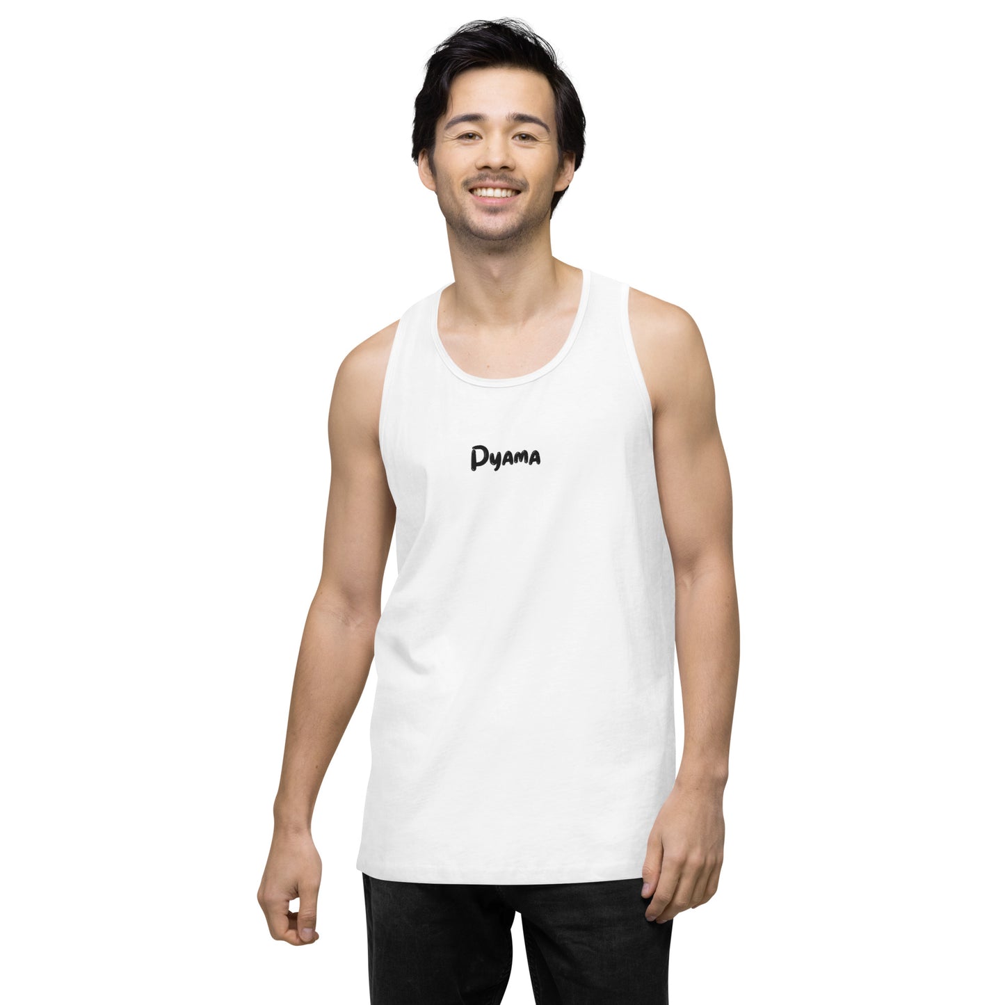 Men’s premium tank top. PYAMA White