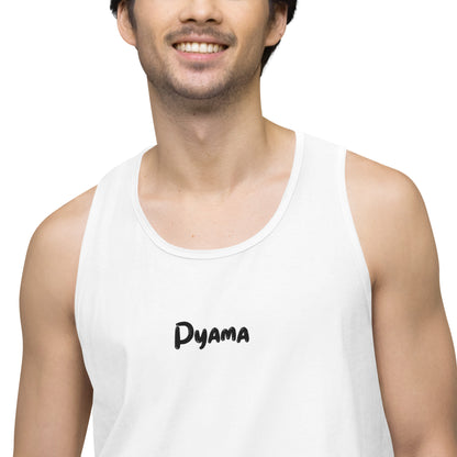 Men’s premium tank top. PYAMA White