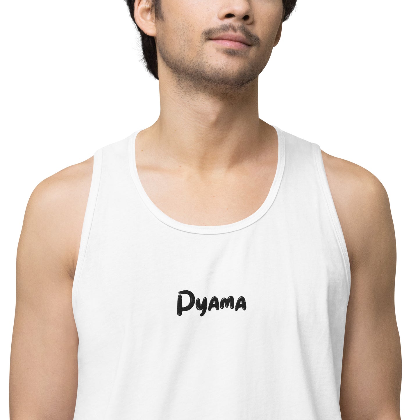 Men’s premium tank top. PYAMA White