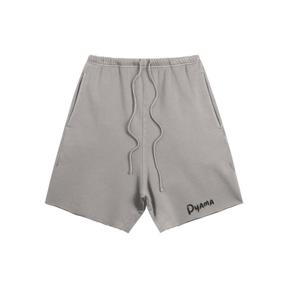 Shorts deportivos unisex con dobladillo sin rematar y lavados PYAMA Gris