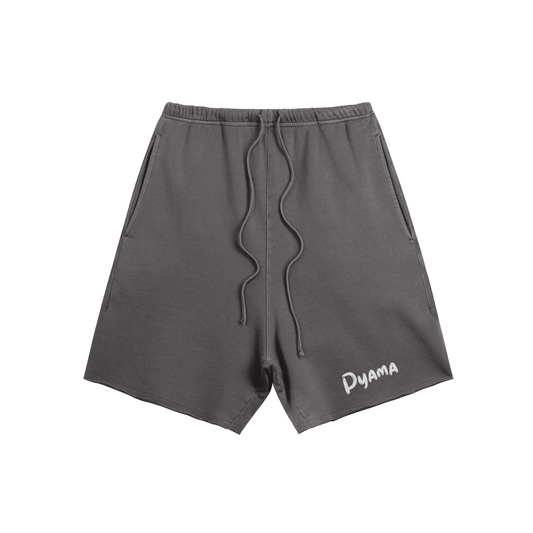 Shorts deportivos unisex con dobladillo sin rematar y lavados PYAMA Gris oscuro