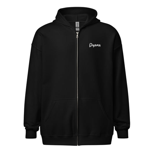 Unisex heavy blend zip hoodie. PYAMA Black