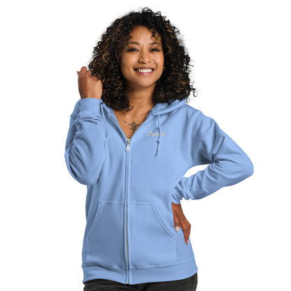 Unisex heavy blend zip hoodie. PYAMA Bleu