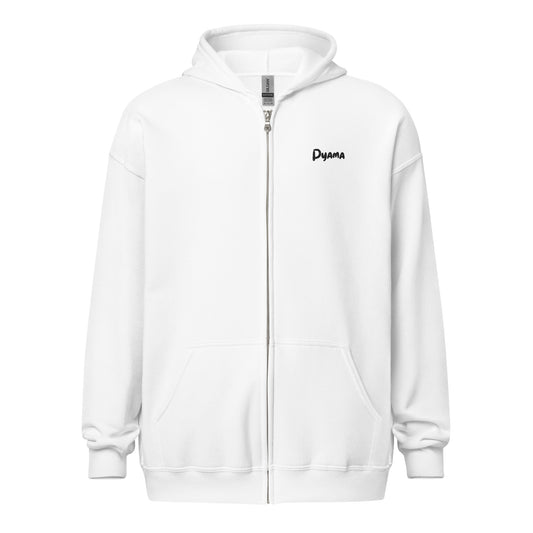 Unisex heavy blend zip hoodie. PYAMA White
