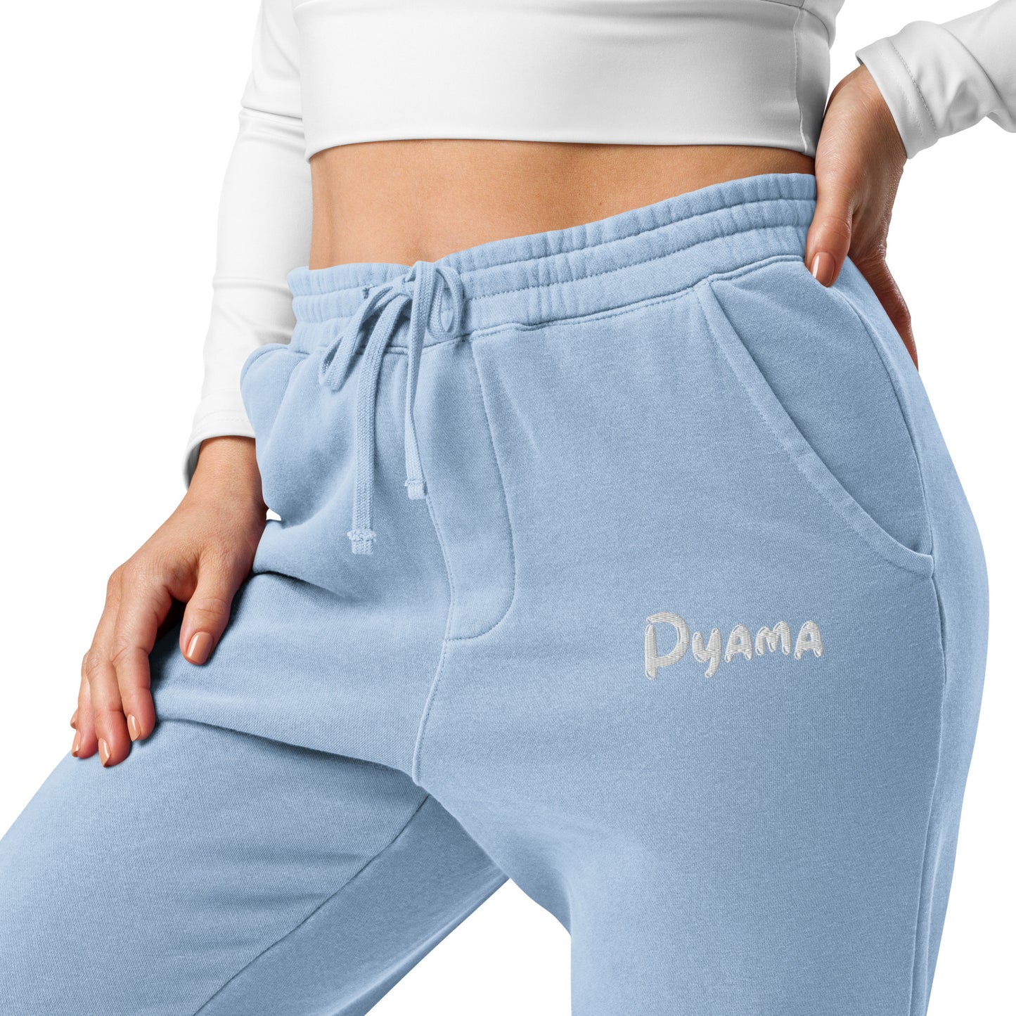 Unisex pigment-dyed sweatpants. PYAMA Bleu