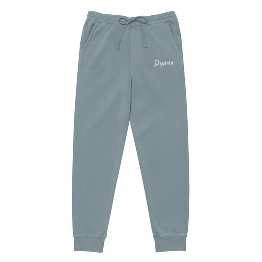 Unisex pigment-dyed sweatpants. PYAMA Dirt Blue