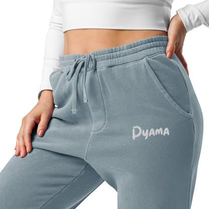 Unisex pigment-dyed sweatpants. PYAMA Dirt Blue