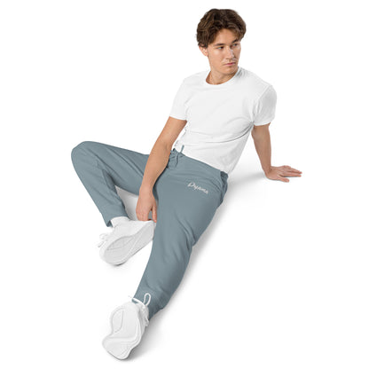 Unisex pigment-dyed sweatpants. PYAMA Dirt Blue