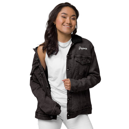 Unisex denim sherpa jacket. PYAMA Black