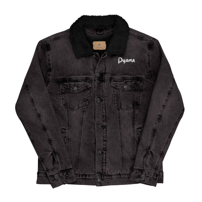 Unisex denim sherpa jacket. PYAMA Black