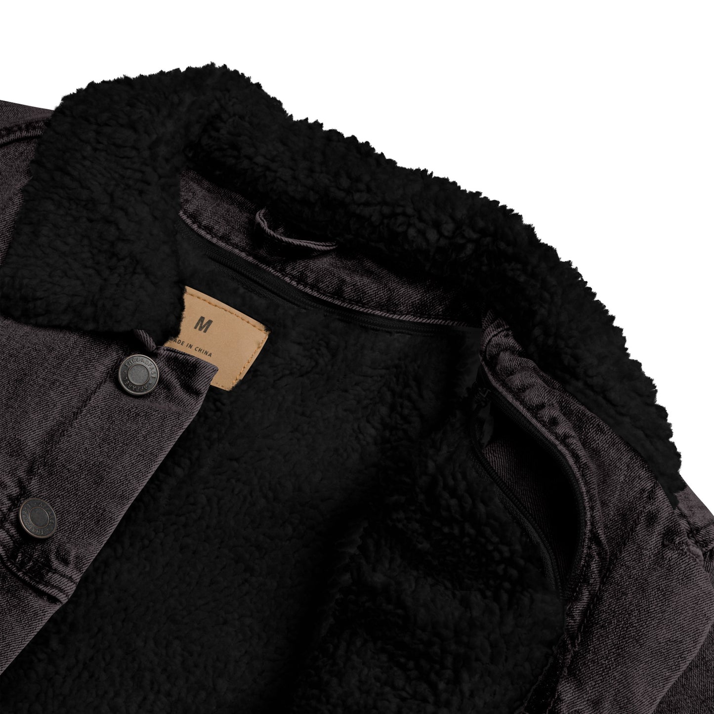 Unisex denim sherpa jacket. PYAMA Black