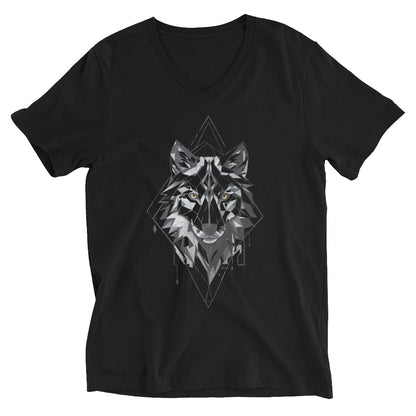 PYAMA Black WOLF Unisex Short Sleeve V-Neck T-Shirt