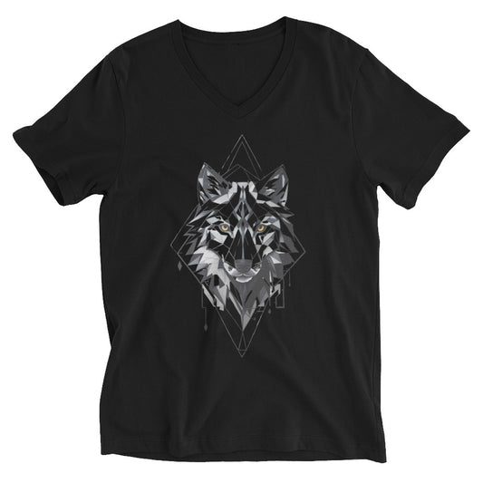 PYAMA Black WOLF Unisex Short Sleeve V-Neck T-Shirt